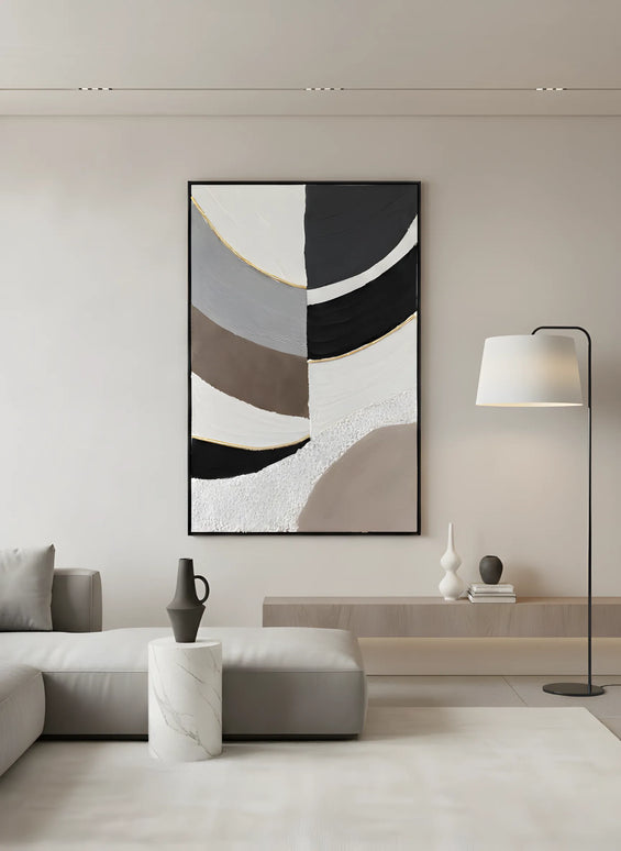 Tablou abstract cu accente aurii – 80×120 cm | Olivy