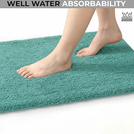 Covoraș baie din microfibră supersoft, antiderapant TRP, 45×75 cm, Turcoaz