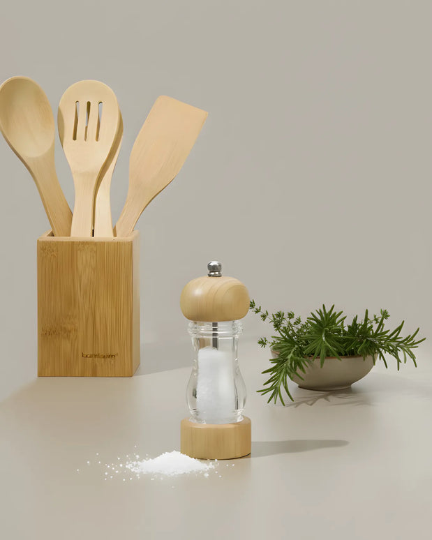 Râșniță sare din lemn și acril, mecanism reglabil, 16.5×6 cm