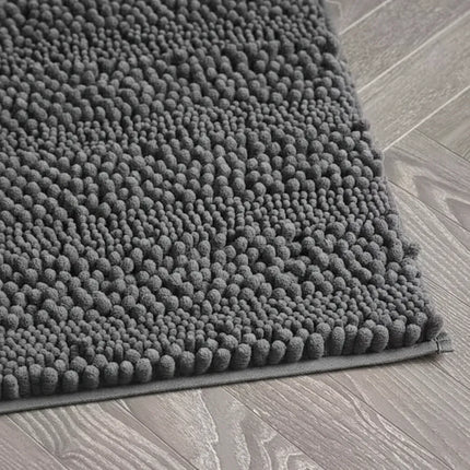 Covoraș baie din Chenille moale, strat antiderapant, 45×70 cm, Gri inchis