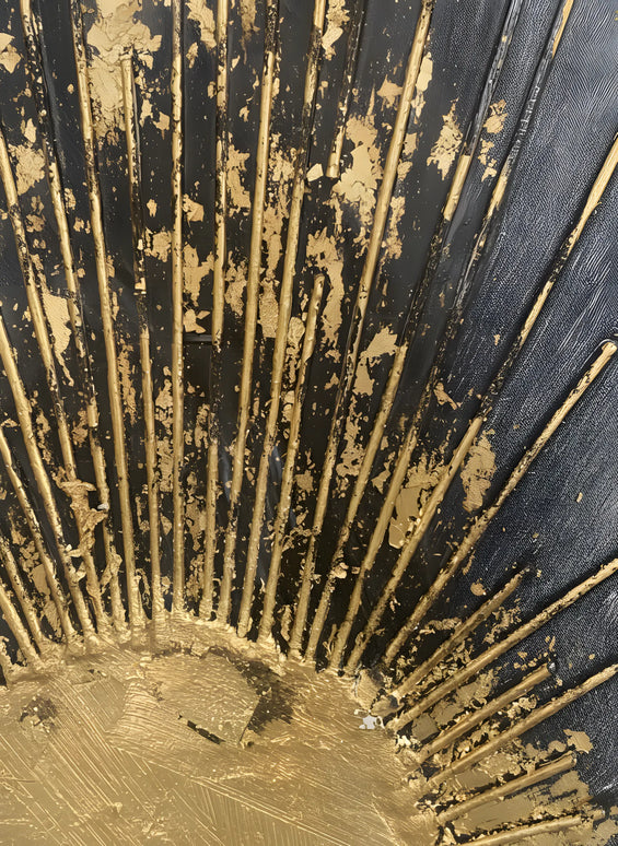 Tablou decorativ cu soare abstract – 50 × 150 cm | Olivy