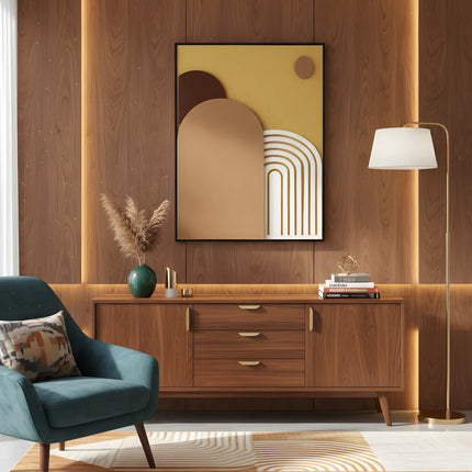 Tablou geometric cu relief tonuri calde – 80×60 cm | Olivy