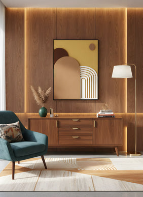 Tablou geometric cu relief tonuri calde – 80×60 cm | Olivy