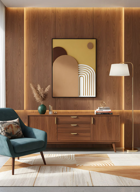 Tablou geometric cu relief tonuri calde – 80×60 cm | Olivy