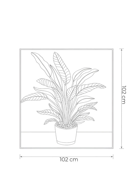 Tablou cu plantă decorativă în relief – 102×102 cm | Olivy