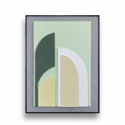 Tablou geometric în tonuri reci cu relief | Olivy