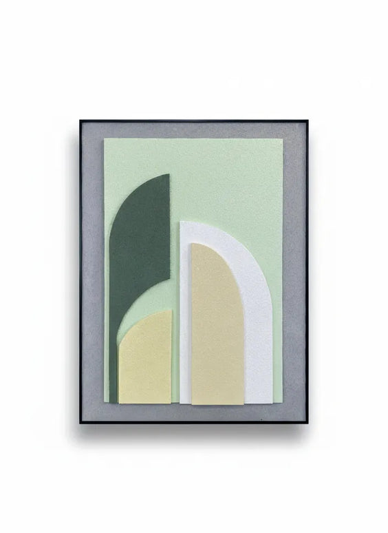 Tablou geometric în tonuri reci cu relief | Olivy