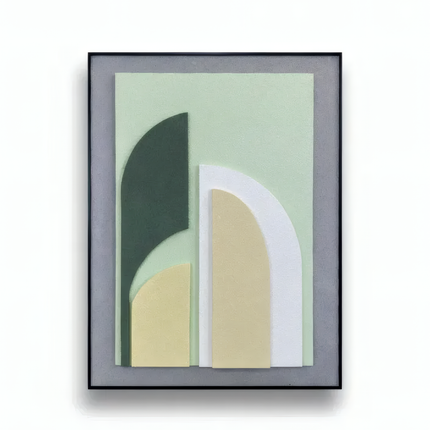 Tablou geometric în tonuri reci cu relief – 60 x 80 cm| Olivy