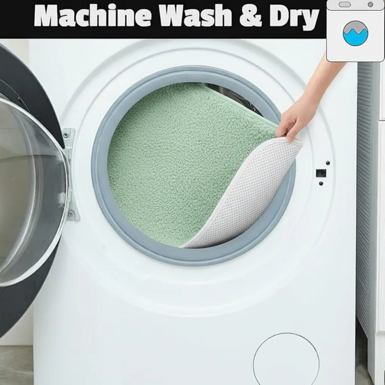 Covoraș baie din microfibră supersoft, antiderapant TRP, 45×75 cm, Menta