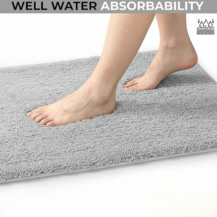 Covoraș baie din microfibră supersoft, antiderapant TRP, 45×75 cm, Gri