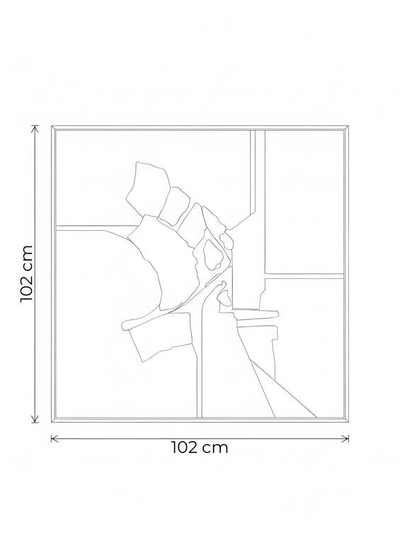 Tablou abstract în tonuri calde – 102×102 cm | Olivy