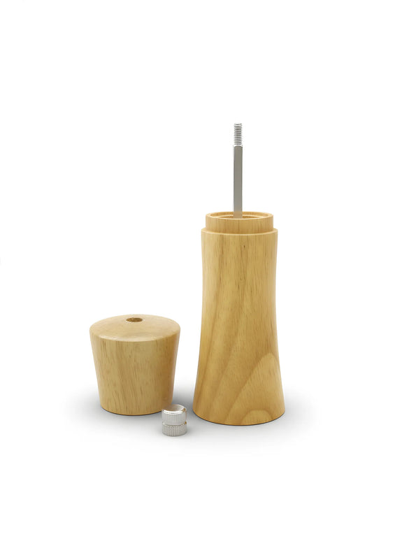Râșniță sare/piper din lemn, 15 cm, mecanism din inox reglabil, natur