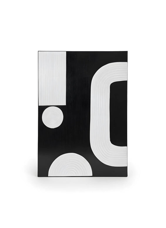 Tablou abstract monocrom 60×80 cm – alb-negru | Olivy