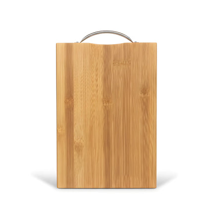 Tocător din bambus cu mâner din oțel inoxidabil, 32×22 cm