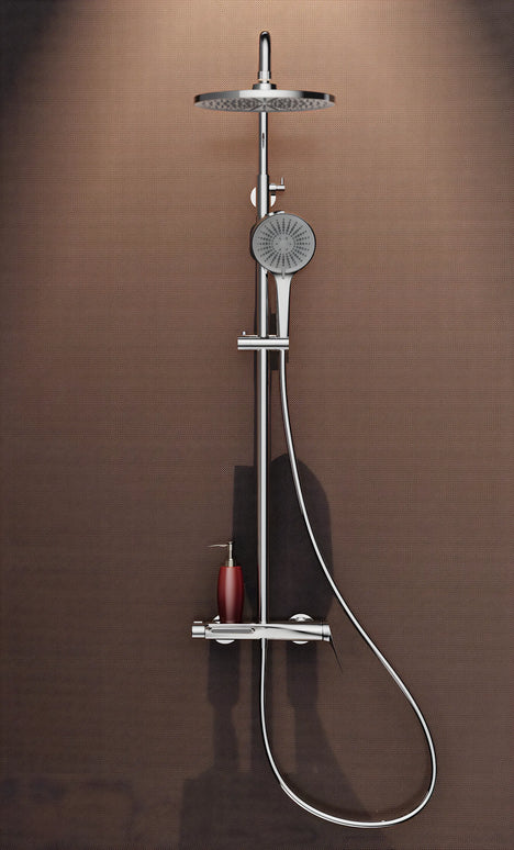 Set duș din alamă cu cioc de cadă integrat – Design premium