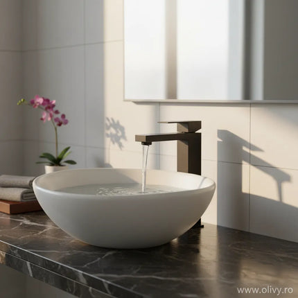 Baterie lavoar inox premium H-cubic – design modern și cartuș ceramic