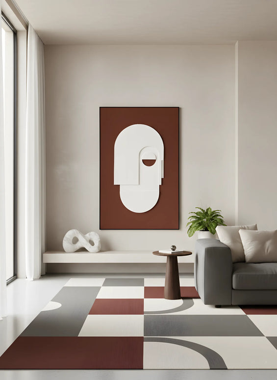 Tablou abstract cu relief geometric – 120×80 cm | Olivy