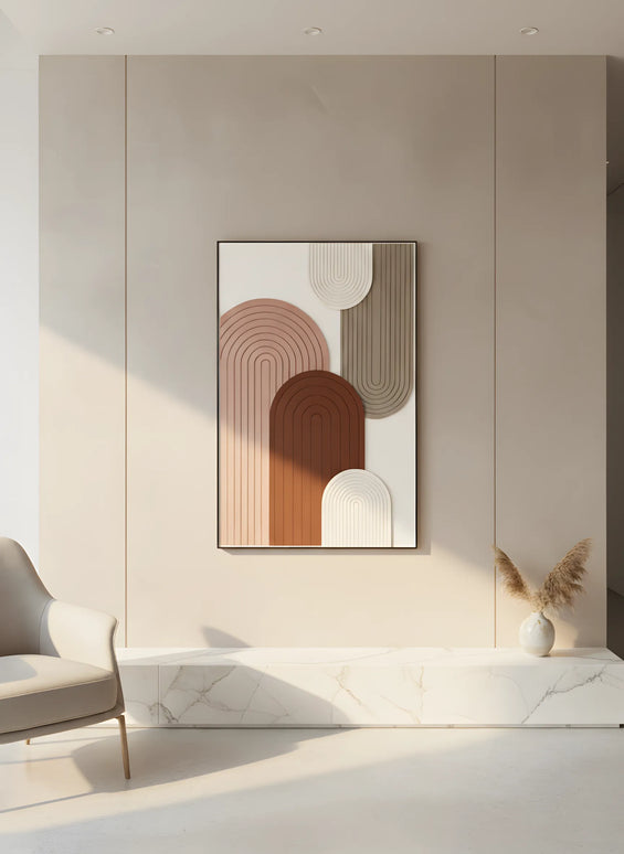 Tablou abstract în tonuri pământii – 120×80 cm | Olivy