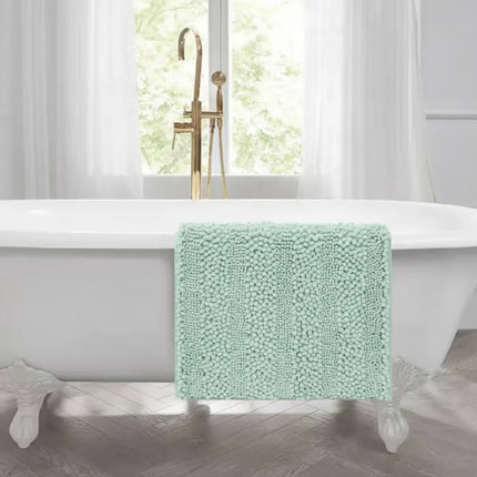 Covoraș baie din Chenille moale, strat antiderapant, 45×70 cm, Menta