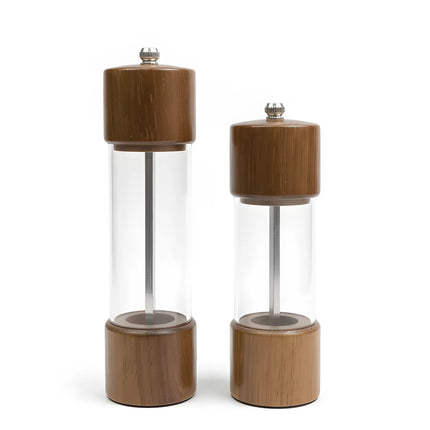 Râșniță sare din lemn, acril și oțel inoxidabil, 18.5×5 cm