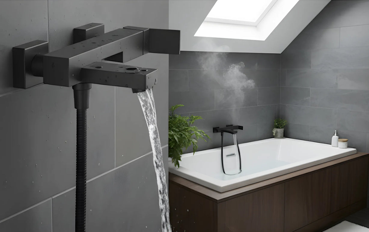 Set duș complet și cada – coloana de duș cu baterie, cap fix de cada