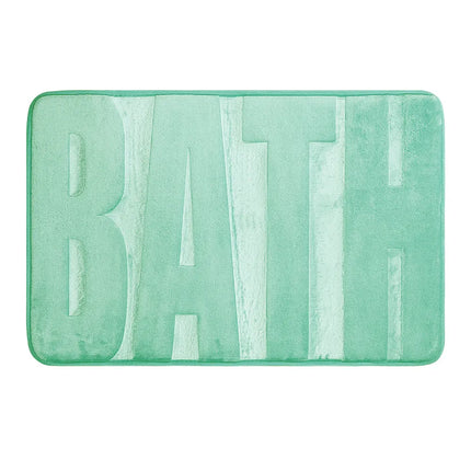 Covoraș baie cu inscripție BATH, antiderapant TRP, 45×75 cm, Verde menta