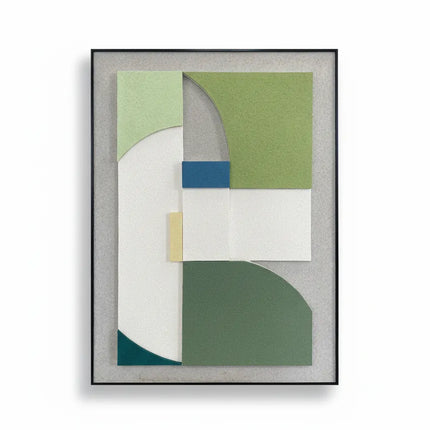 Tablou geometric cu relief verde – 80×60 cm | Olivy
