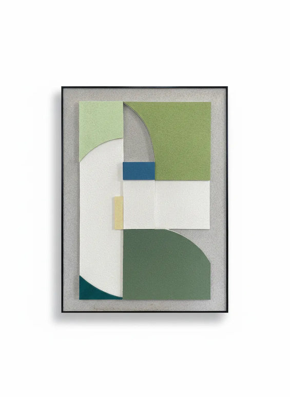 Tablou geometric cu relief verde – 80×60 cm | Olivy