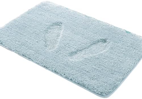 Covoraș baie din microfibră supersoft, antiderapant TRP, 45×75 cm, Albastru deschis