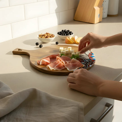 Tocător din lemn, rotund, 37×27 cm, Colecția Mandala – Olivy