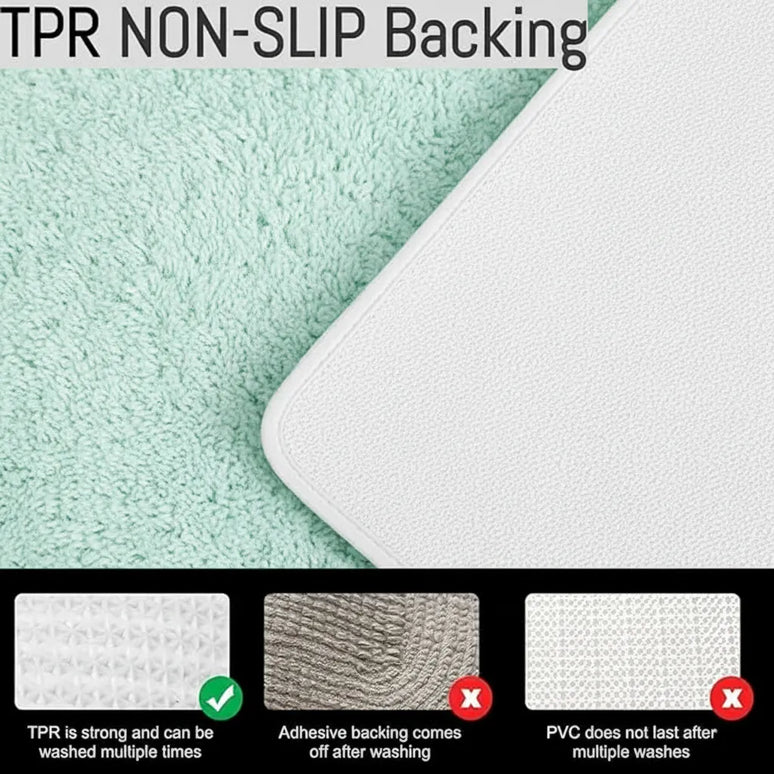 Covoraș baie din microfibră supersoft, antiderapant TRP, 45×75 cm, Menta