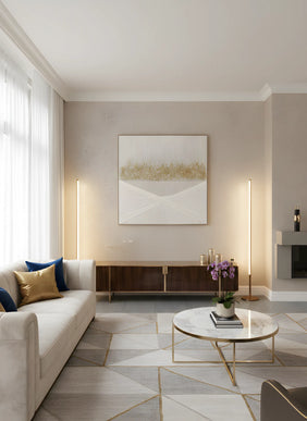 Tablou abstract cu accente aurii – 102×102 cm | Olivy