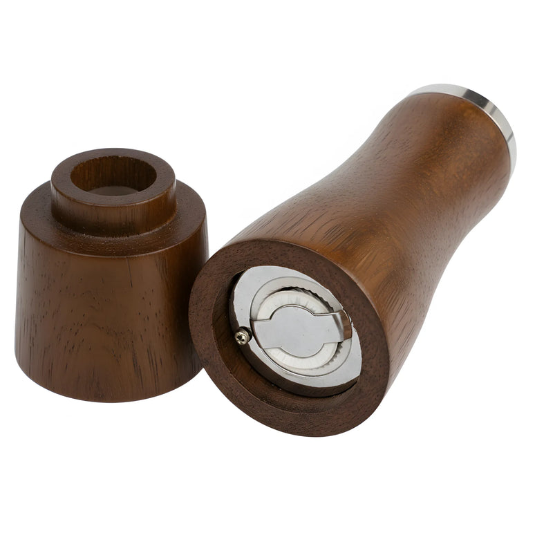 Râșniță sare/piper din lemn, 16 cm, mecanism metalic reglabil, natur dark