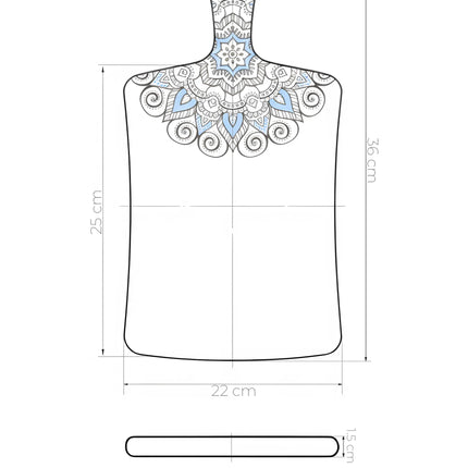 Tocător din lemn natural, Colecția Mandala, 36×22 cm – Olivy