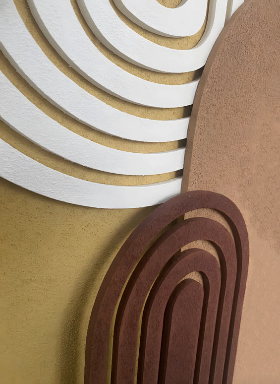 Tablou geometric în tonuri calde – 80×60 cm | Olivy