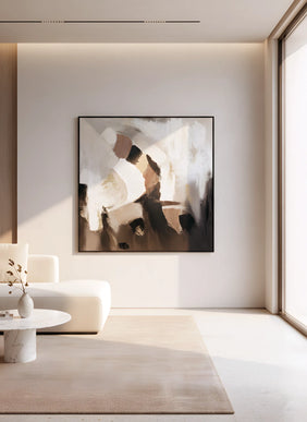 Tablou abstract în tonuri calde – 102×102 cm | Olivy