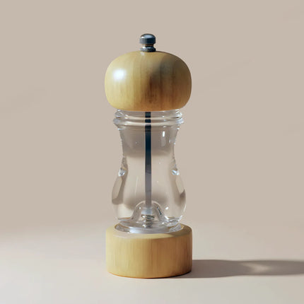 Râșniță sare din lemn și acril, mecanism reglabil, 16.5×6 cm