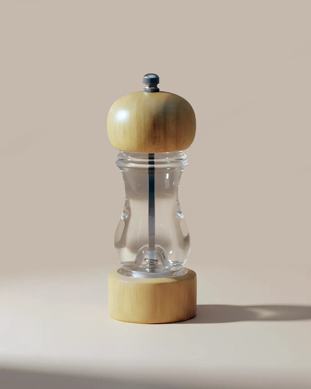 Râșniță sare din lemn și acril, mecanism reglabil, 16.5×6 cm