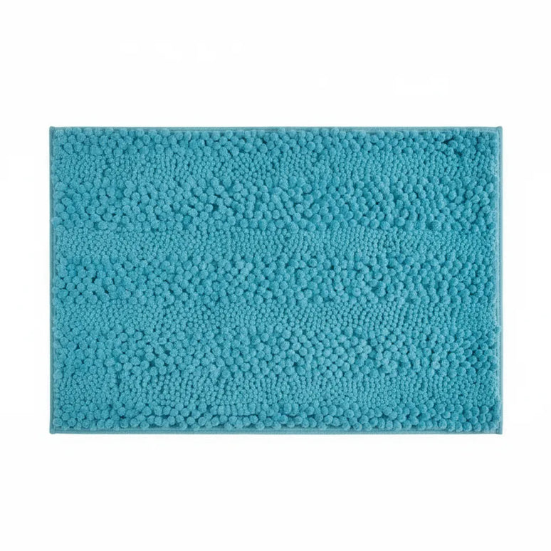 Covoraș baie din Chenille moale, strat antiderapant, 45×70 cm, Albastru