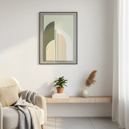 Tablou geometric în tonuri reci cu relief | Olivy