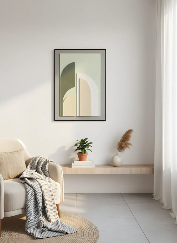 Tablou geometric în tonuri reci cu relief | Olivy