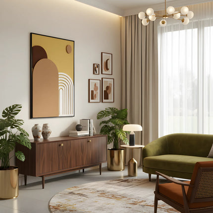 Tablou geometric cu relief tonuri calde – 80×60 cm | Olivy