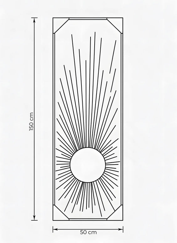 Tablou decorativ cu soare abstract – 50 × 150 cm | Olivy