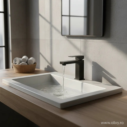Baterie lavoar inox premium H-cubic – design modern și cartuș ceramic