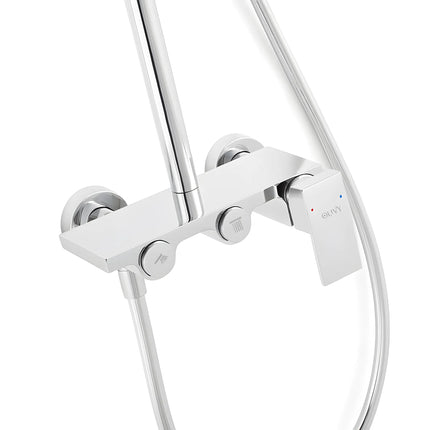 Set duș 2 funcții – finisaj crom lucios, design modern din alamă solidă