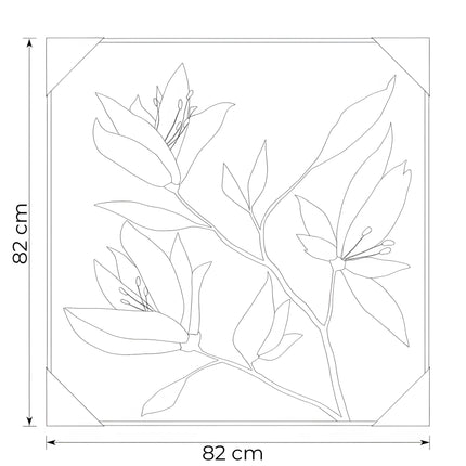 Tablou floral în tonuri naturale – 82 × 82 cm | Olivy