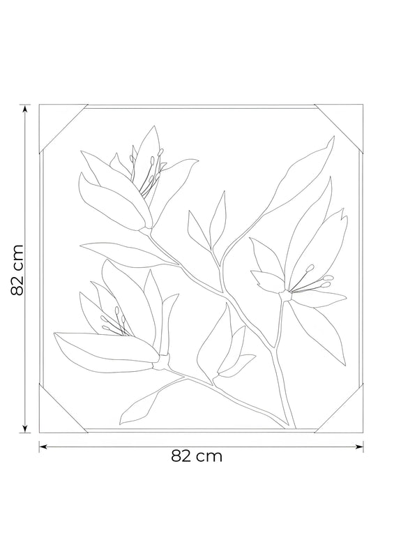 Tablou floral în tonuri naturale – 82 × 82 cm | Olivy