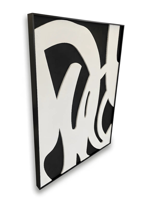 Tablou abstract texturat alb-negru – 80×60 cm | Olivy