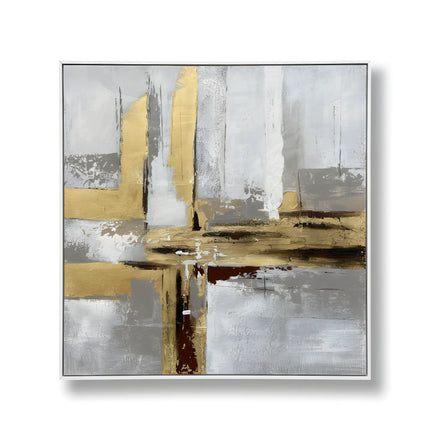 Tablou abstract cu accente aurii – 100×100 cm | Olivy