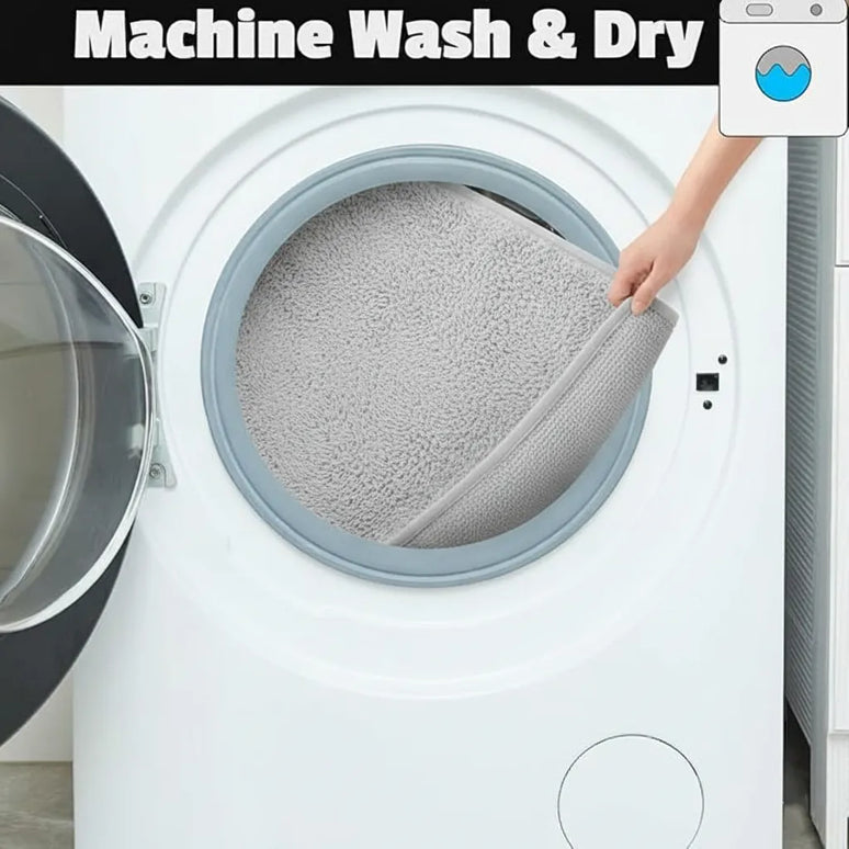 Covoraș baie din microfibră supersoft, antiderapant TRP, 45×75 cm, Gri